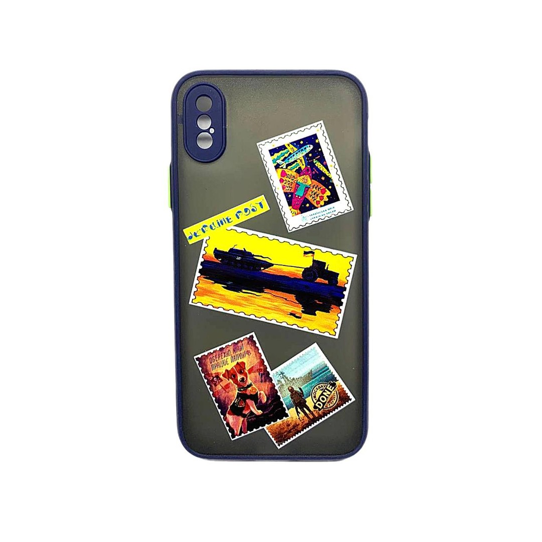 Накладка Totu Gingle Print  для IPhone X/Xs Ukraine Post (Navy blue)-0