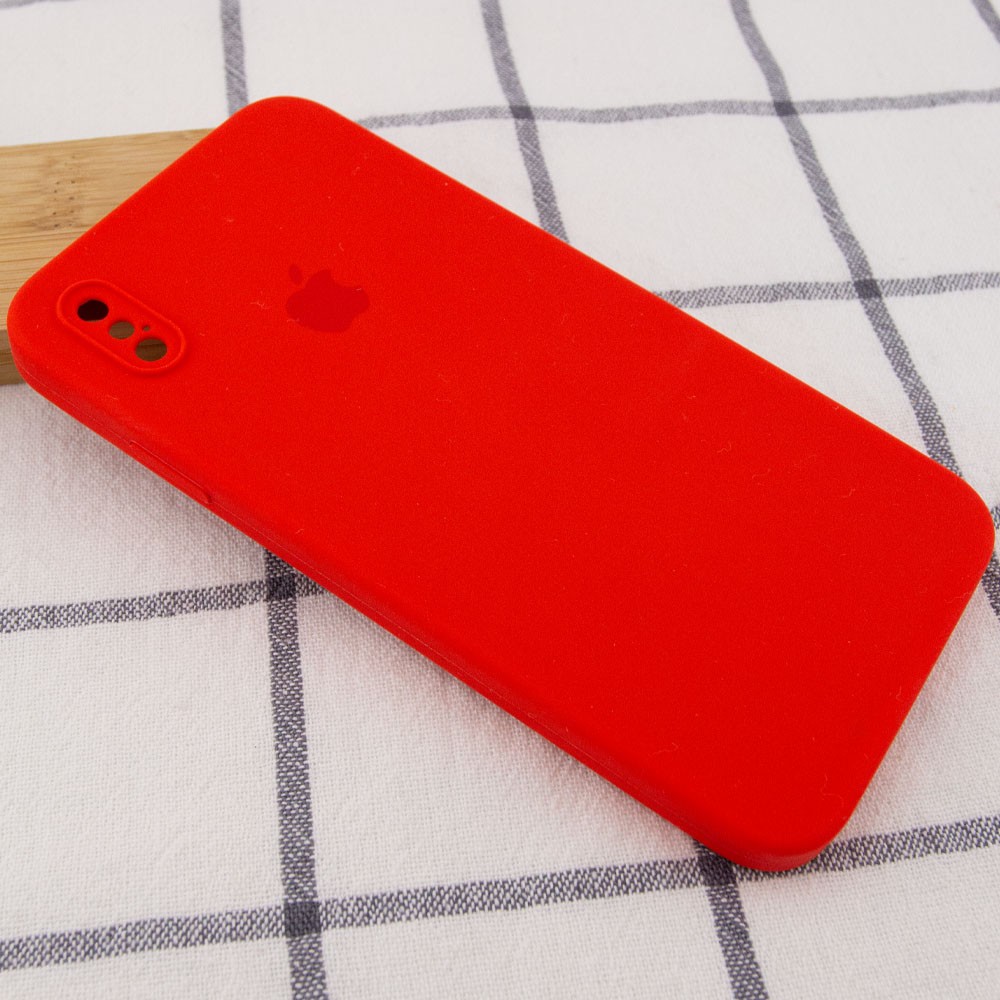 Silicone Case Square Full Camera Protective (AA) для iPhone XS (5.8") (Red)-1
