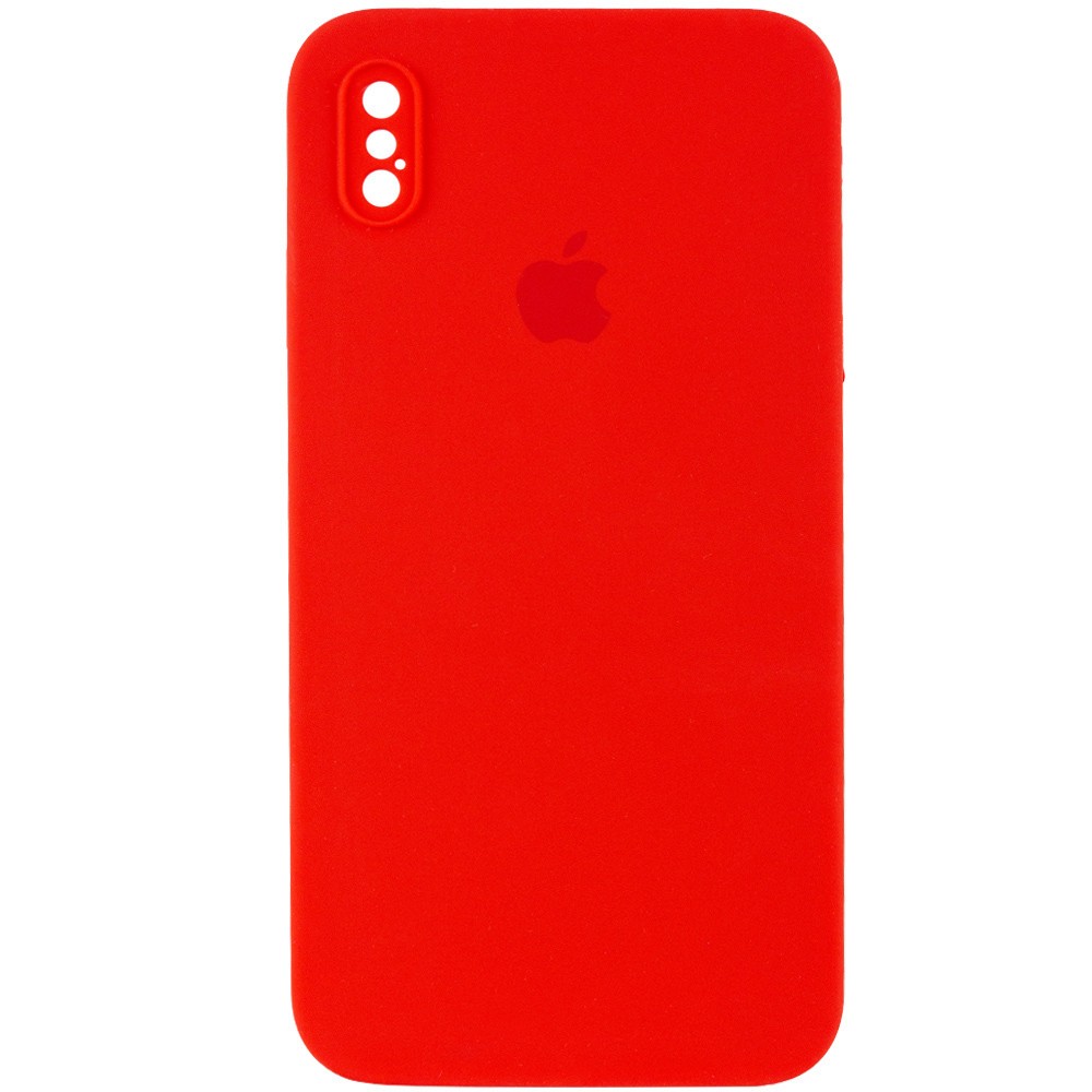 Silicone Case Square Full Camera Protective (AA) для iPhone XS (5.8") (Red)-0