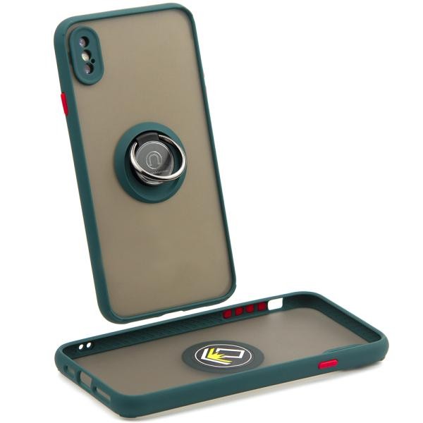 Накладка Totu Gingle Ring для IPhone X/Xs темно-зелена-0