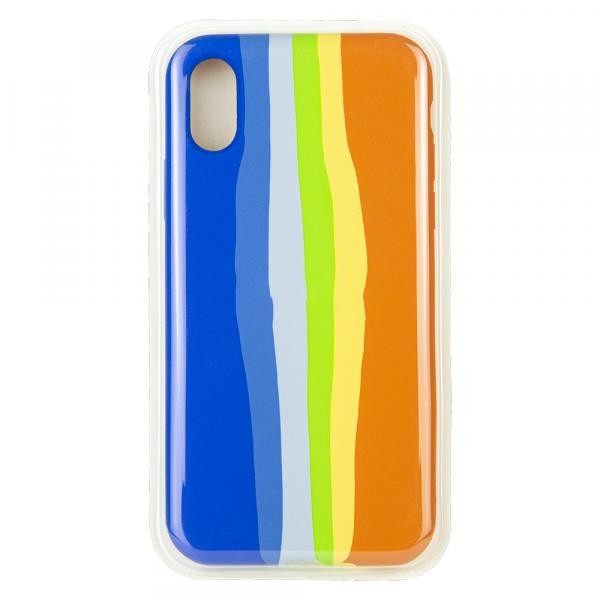 Rainbow Silicone Case iPhone X/Xs Blue-0