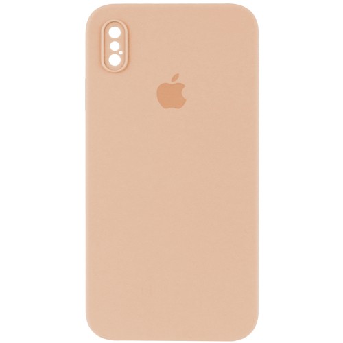 Silicone Case Square Full Camera Protective (AA) для iPhone XS (5.8") (Pink sand)-0
