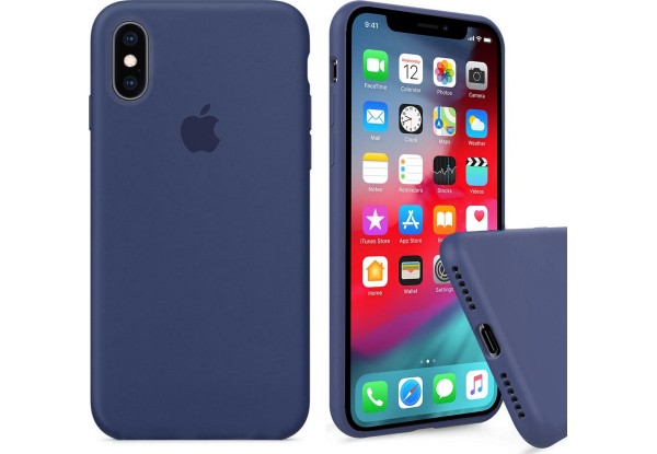 Silicone Case Full Size для iPhone X/Xs  Midnight Blue-0
