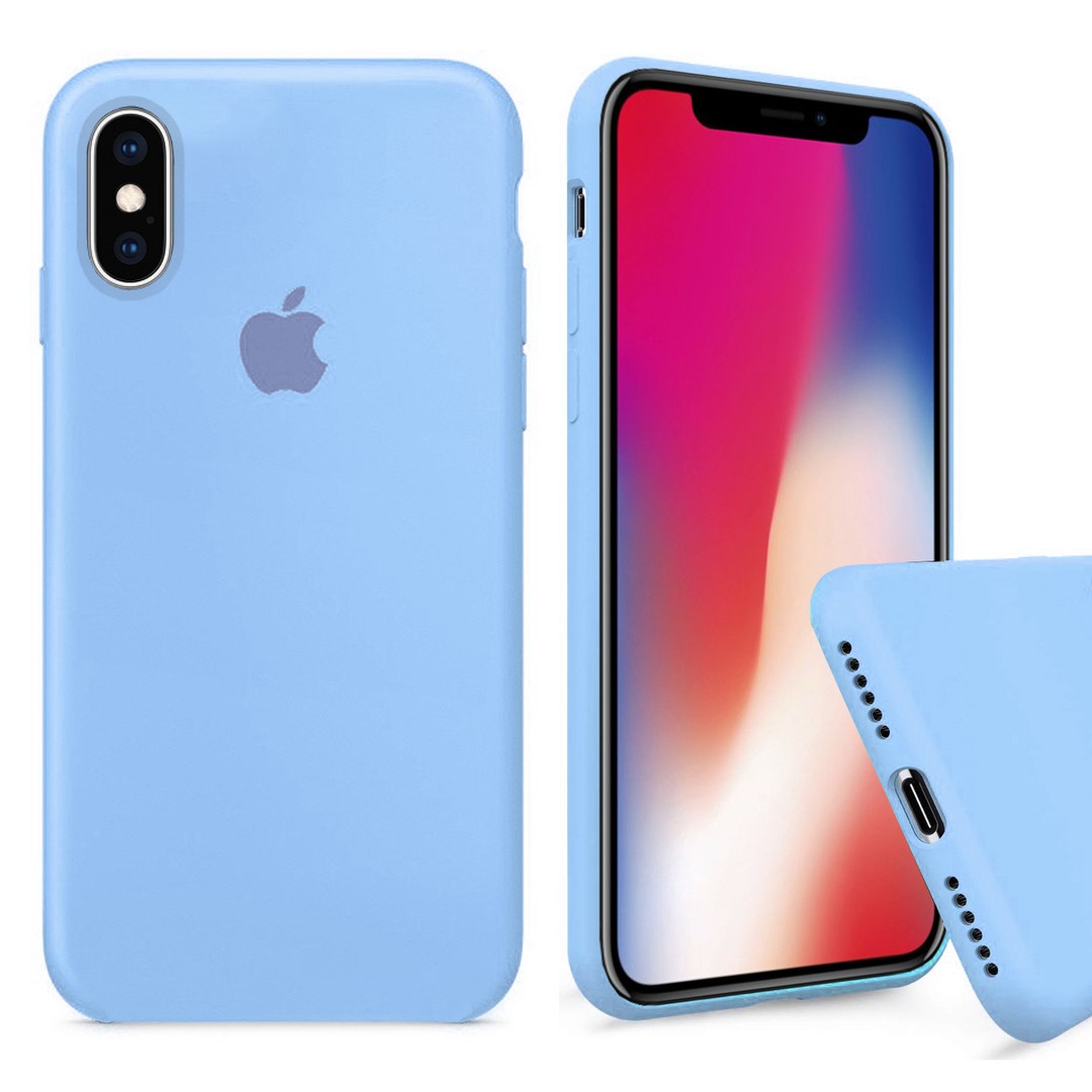 Silicone Case Full Protective (AA) для iPhone XR (Light blue)-0