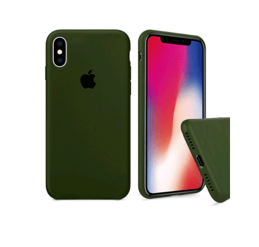 Silicone Case Full Size для iPhone X/Xs Khaki (48)-0