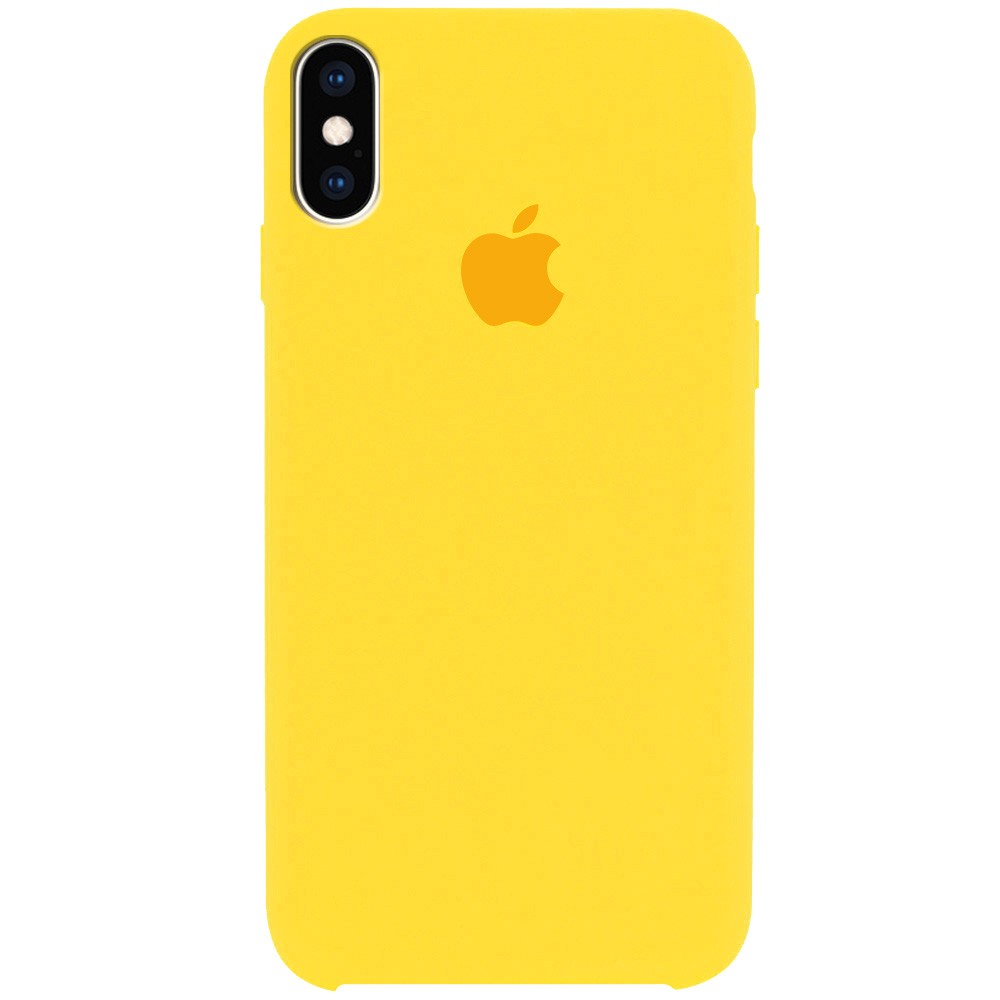 Silicone Case (AA) для iPhone X/XS (5.8") (Canary Yellow)-0