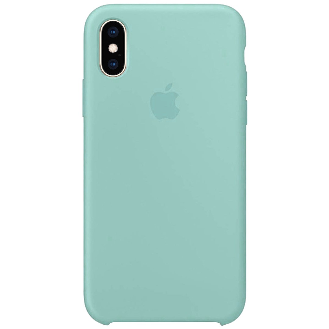 Silicone Case (AA) для iPhone X/XS (5.8") (Turquoise)-0