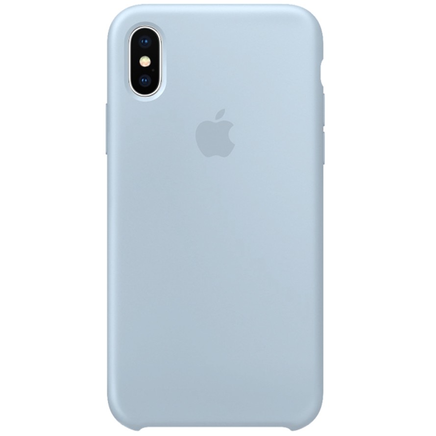 Silicone Case (AA) для iPhone X/XS (5.8") (Mist Blue)-0
