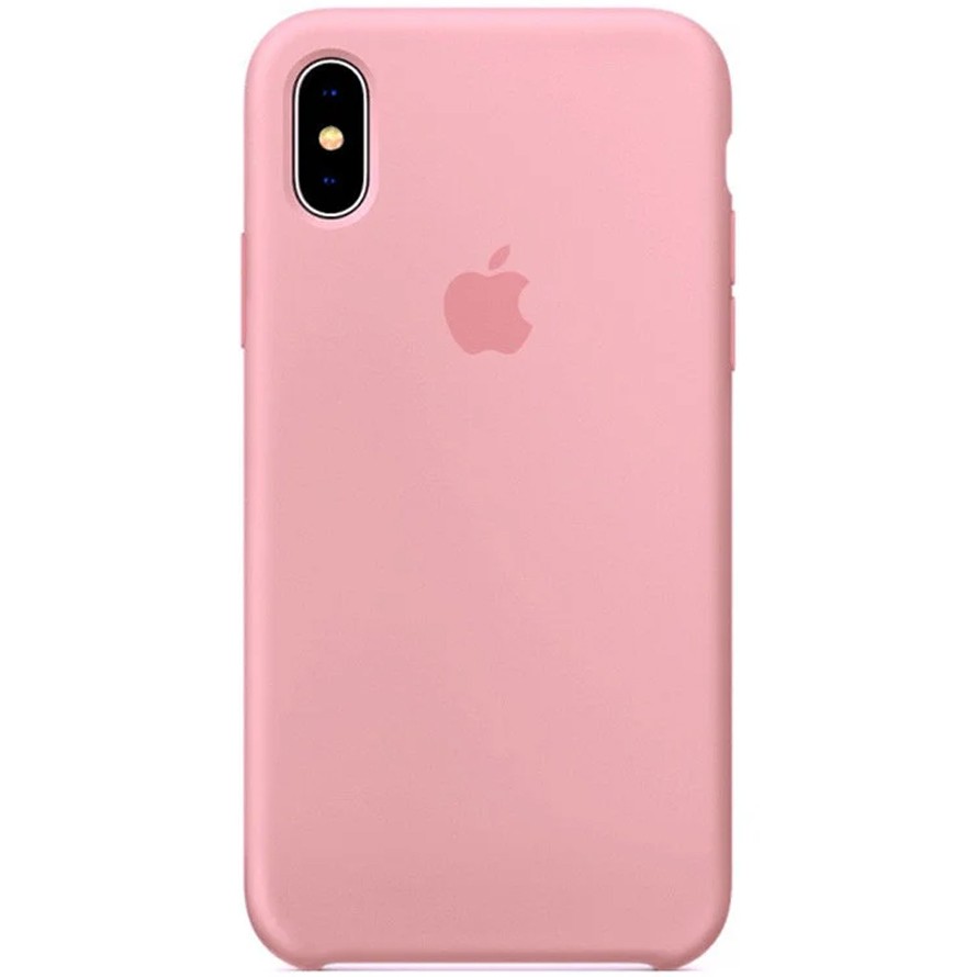 Silicone Case (AA) для iPhone X/XS (5.8") (Light Pink)-0