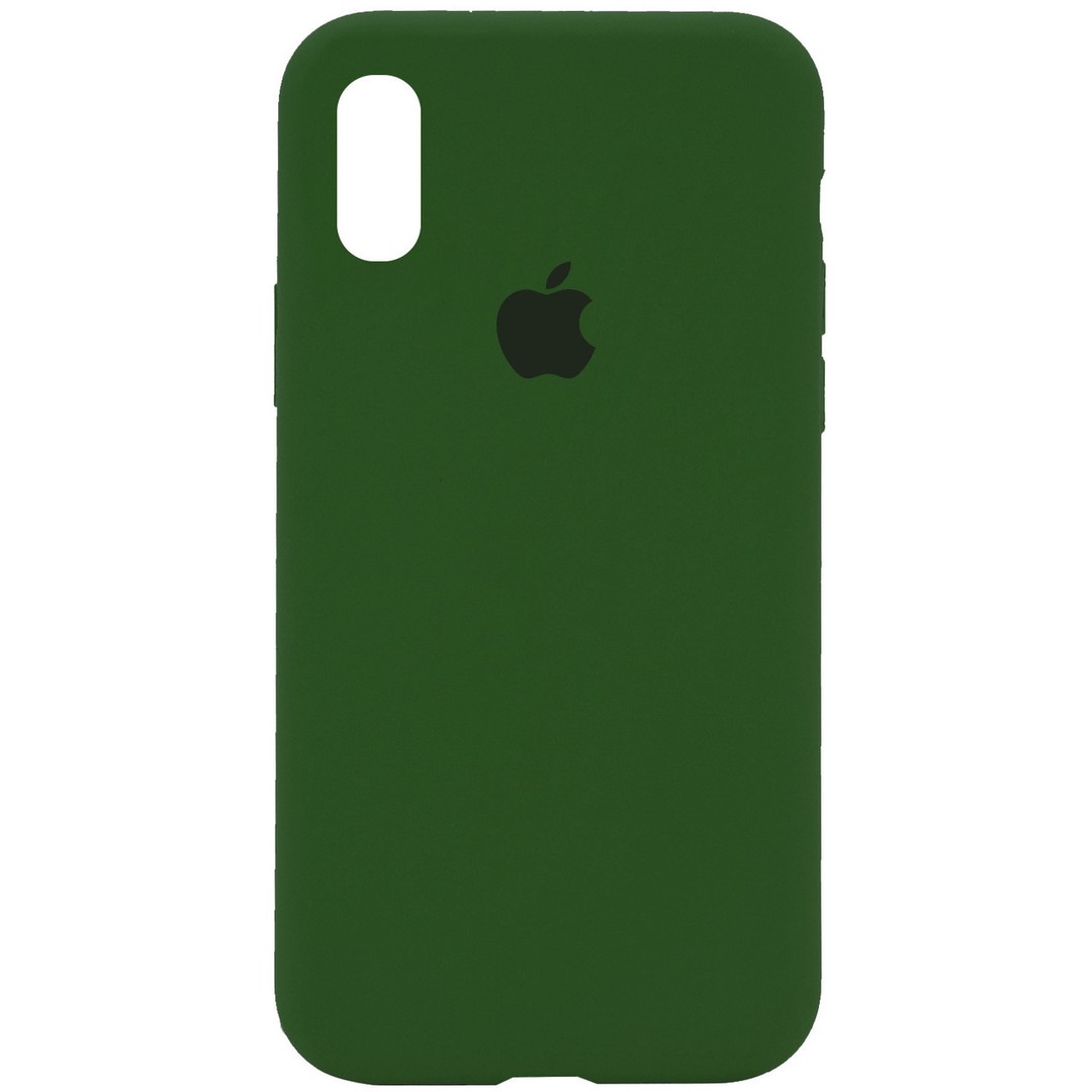 Silicone Case Full Protective (AA) для iPhone X/Xs (5.8") (Dark Olive)-0
