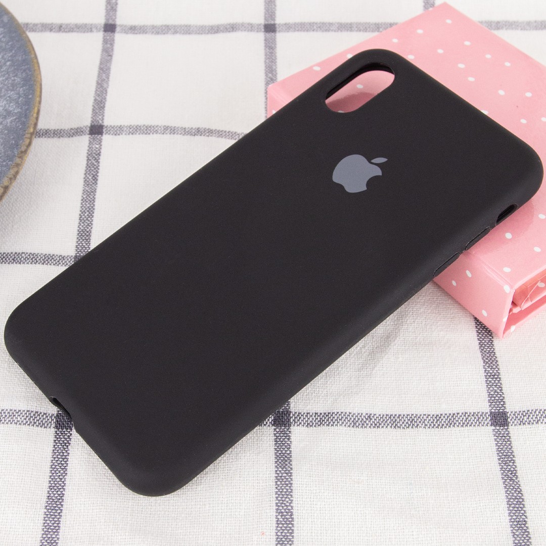 Silicone Case Full Protective (AA) для iPhone X / Xs (5.8") (Black)-1