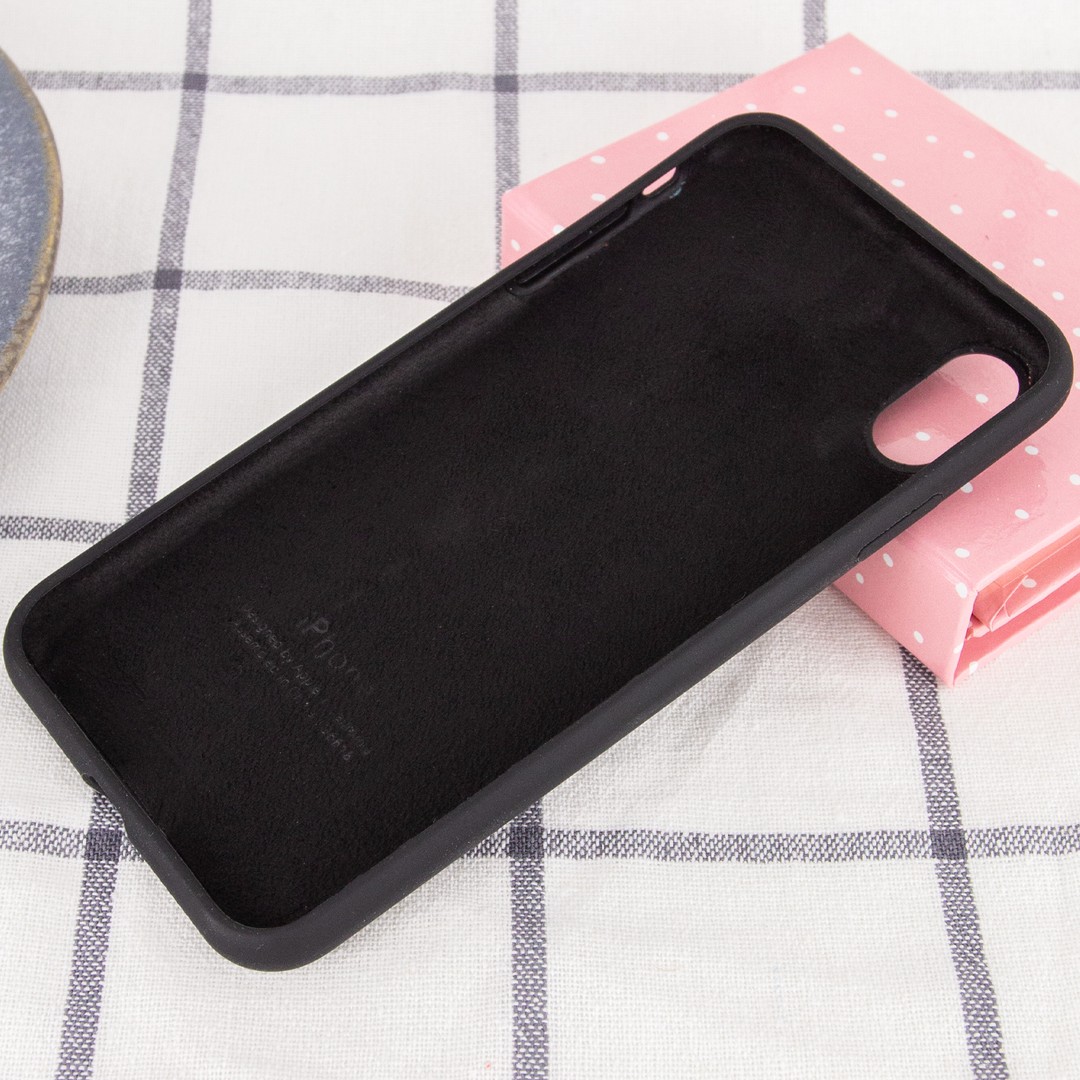 Silicone Case Full Protective (AA) для iPhone X / Xs (5.8") (Black)-2
