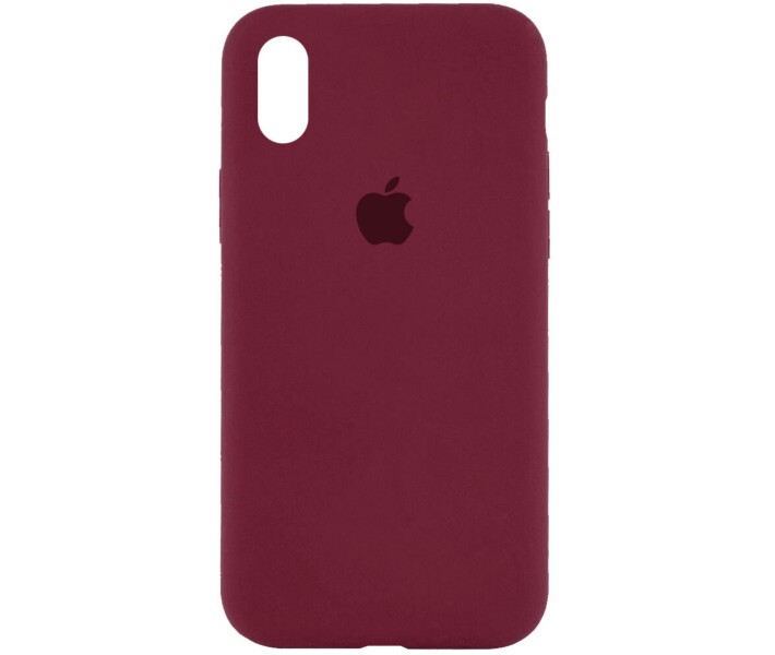 Silicone Case Full Protective (AA) для iPhone X/Xs (5.8") (Plum)-0