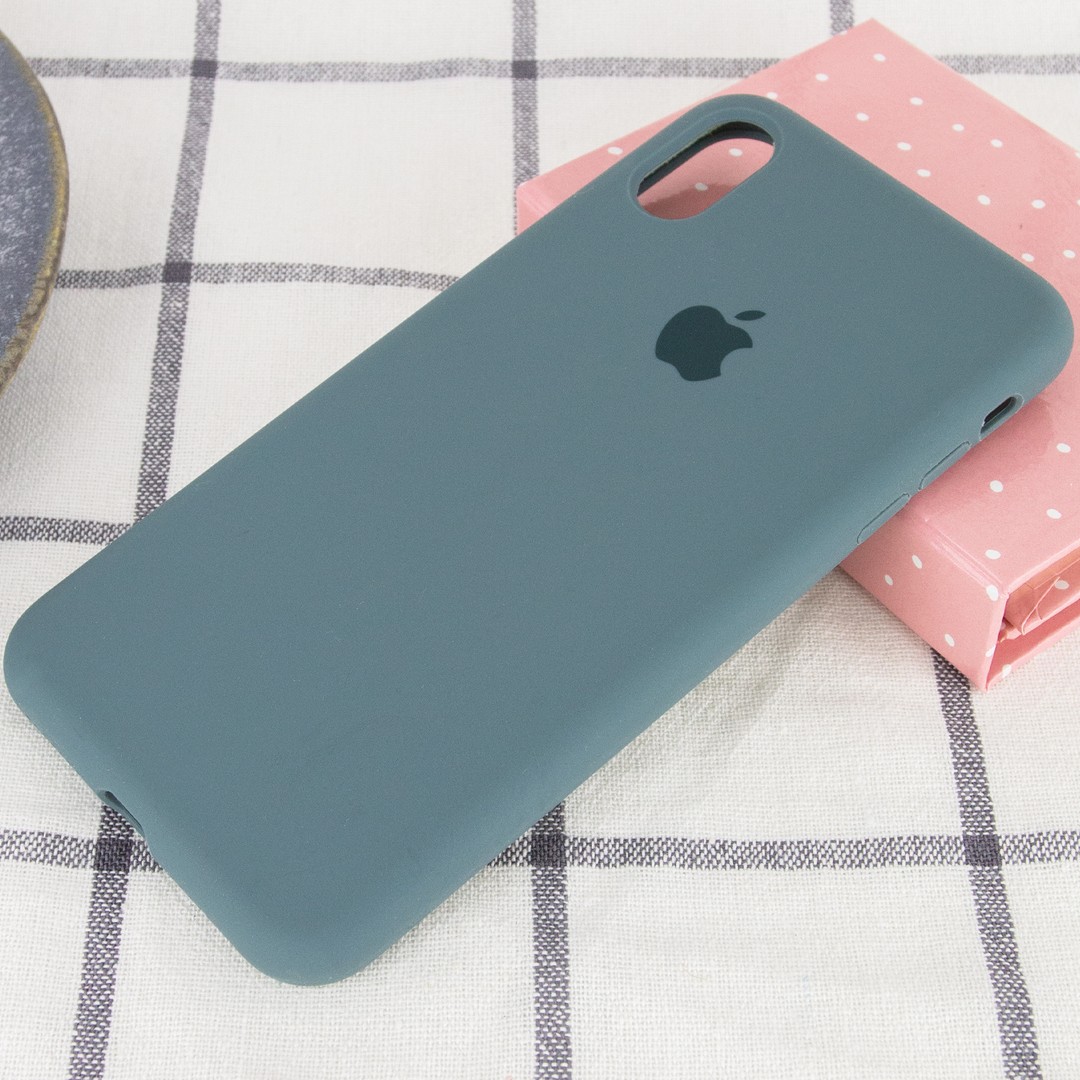 Silicone Case Full Protective (AA) для iPhone X/Xs (5.8") (Pine Green)-1
