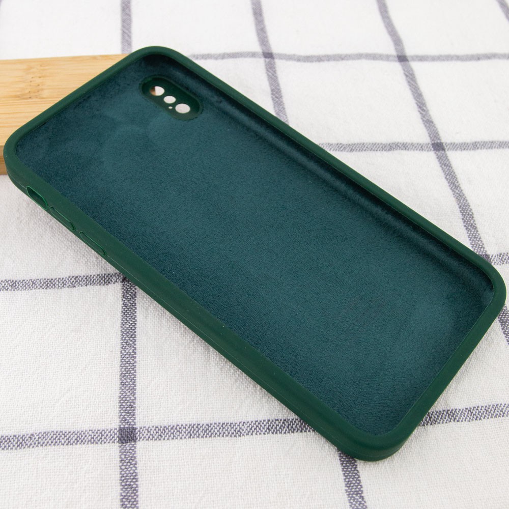 Silicone Case Square Full Camera Protective (AA) для iPhone XS (5.8") (Dark Green)-2