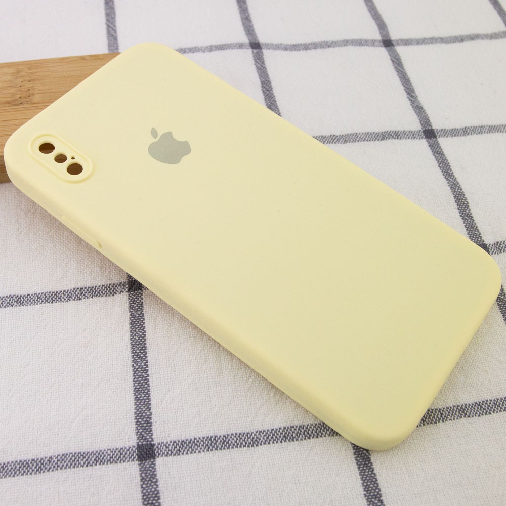 Silicone Case Square Full Camera Protective (AA) для iPhone XS (5.8") (Mellow Yellow)-1
