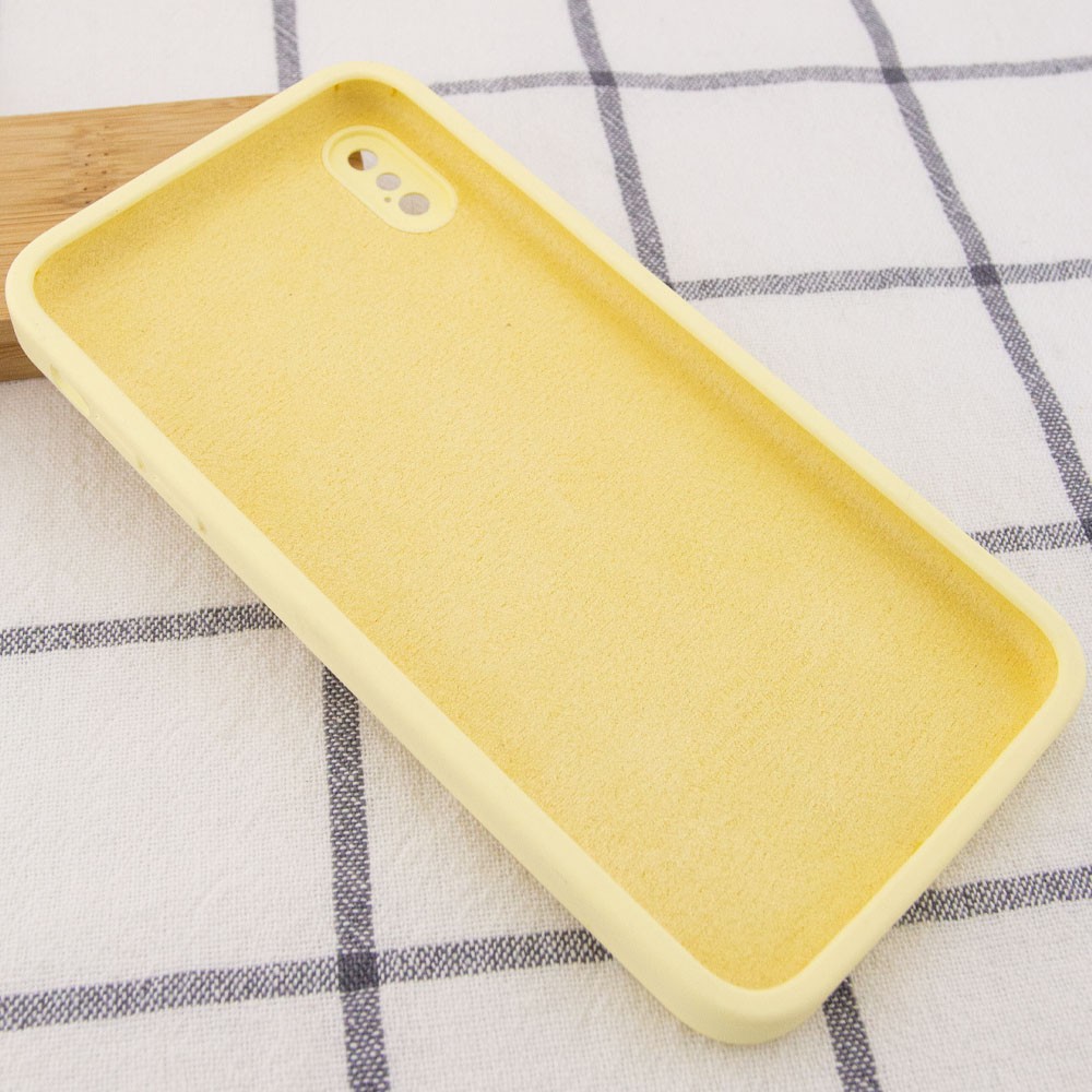 Silicone Case Square Full Camera Protective (AA) для iPhone XS (5.8") (Mellow Yellow)-2