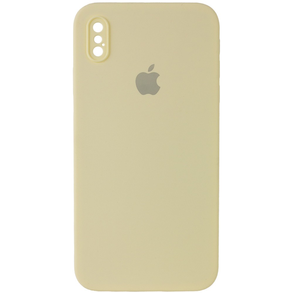 Silicone Case Square Full Camera Protective (AA) для iPhone XS (5.8") (Mellow Yellow)-0