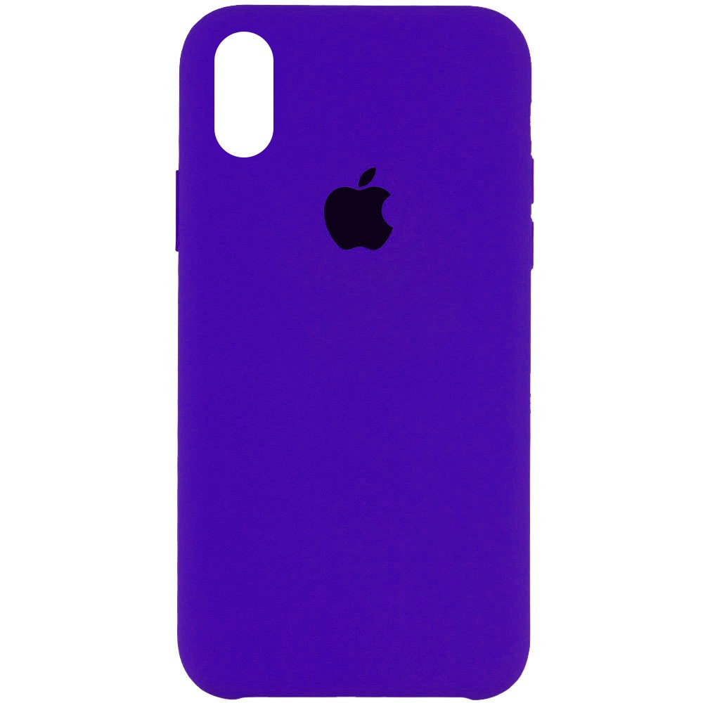 Silicone Case (AA) для iPhone X/XS (5.8") (Shiny Blue)-0