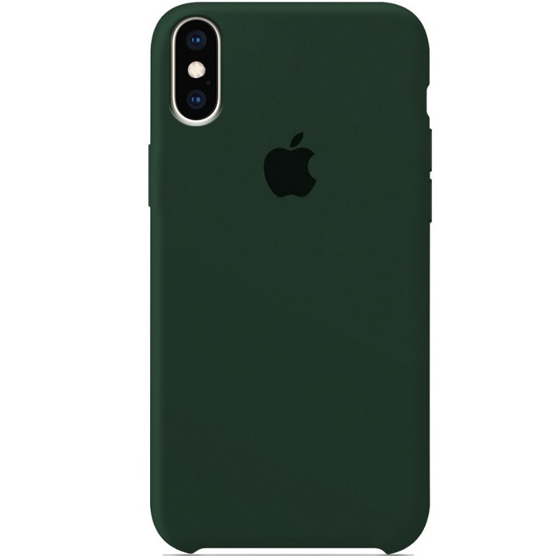 Silicone Case (AA) для iPhone X/XS (5.8") (Forest green)-0