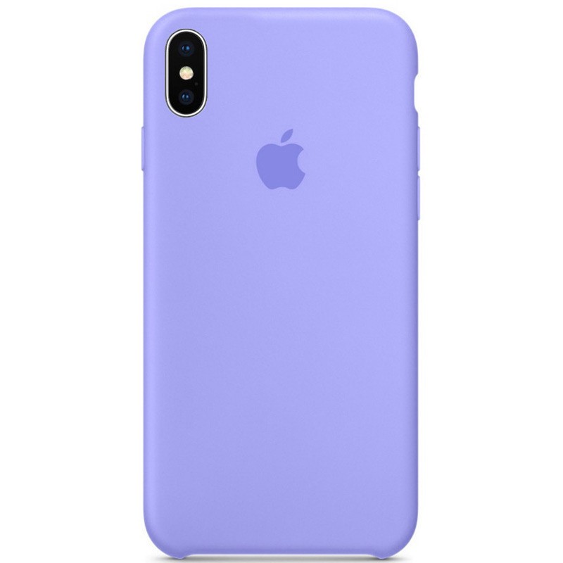 Silicone Case (AA) для iPhone X/XS (5.8") (Lilac Blue)-0