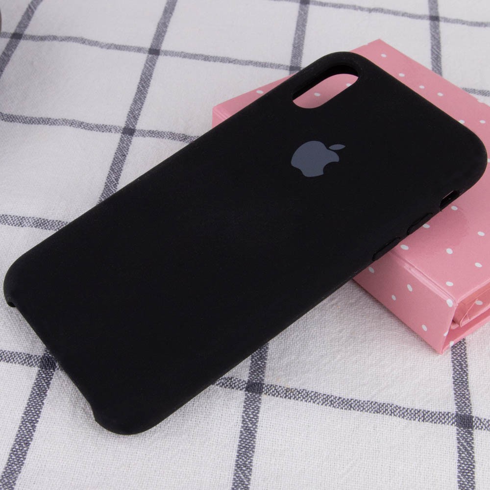 Silicone Case (AA) для iPhone X / XS (5.8") (Black)-1