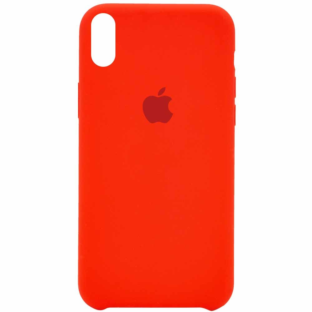 Silicone Case (AA) для iPhone X/XS (5.8") (Red)-0