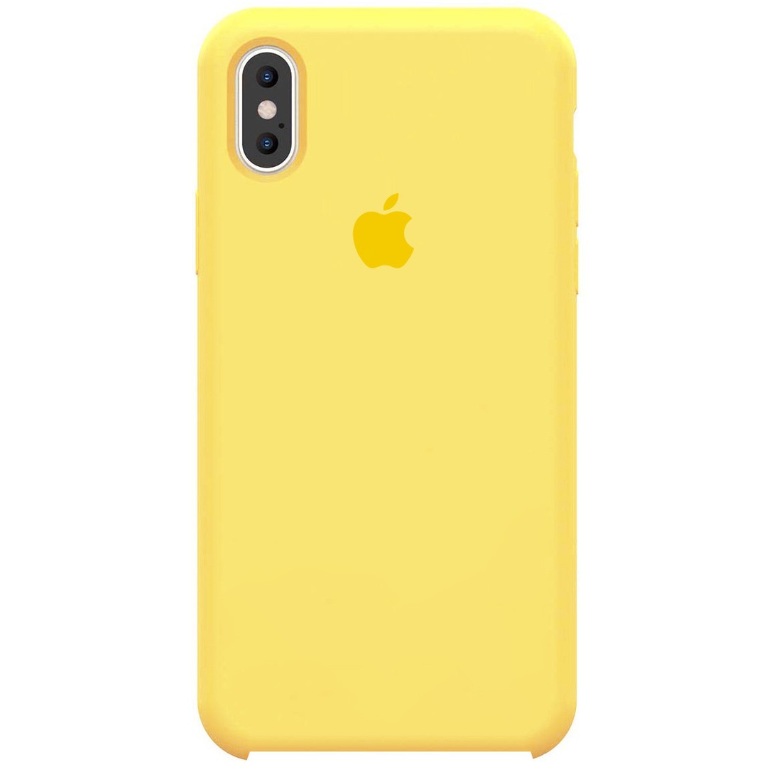 Silicone Case (AA) для iPhone X/XS (5.8") (Yellow)-0