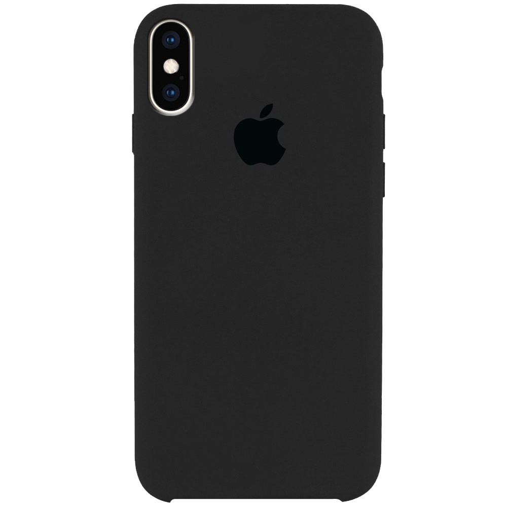 Silicone Case (AA) для iPhone X/XS (5.8") (Dark Grey)-0