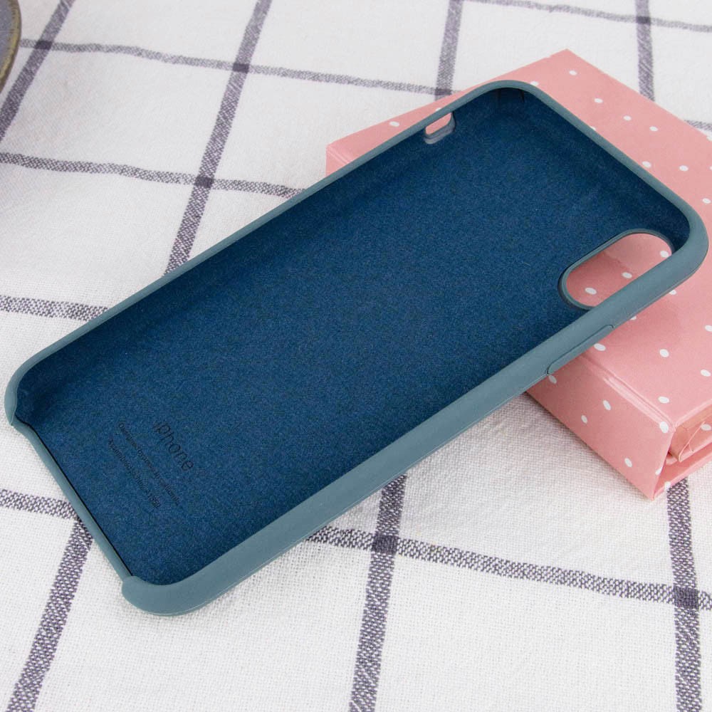 Silicone Case (AA) для iPhone X/XS (5.8") (Pine green)-2