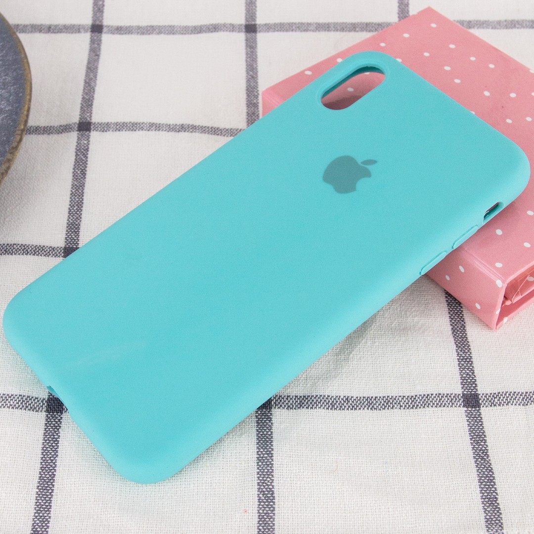 Silicone Case Full Protective (AA) для iPhone X / Xs ( Marine Green)-1