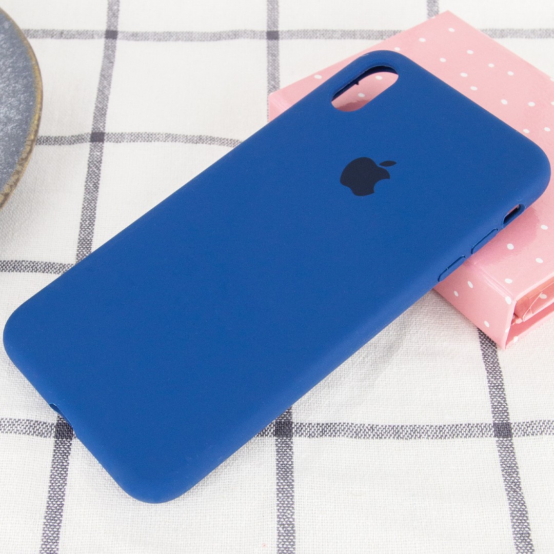 Silicone Case Full Protective (AA) для iPhone X/Xs (5.8") (Navy Blue)-1