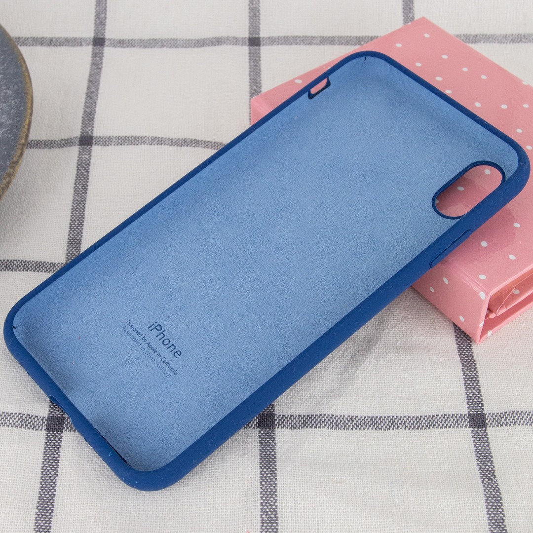 Silicone Case Full Protective (AA) для iPhone X/Xs (5.8") (Navy Blue)-2
