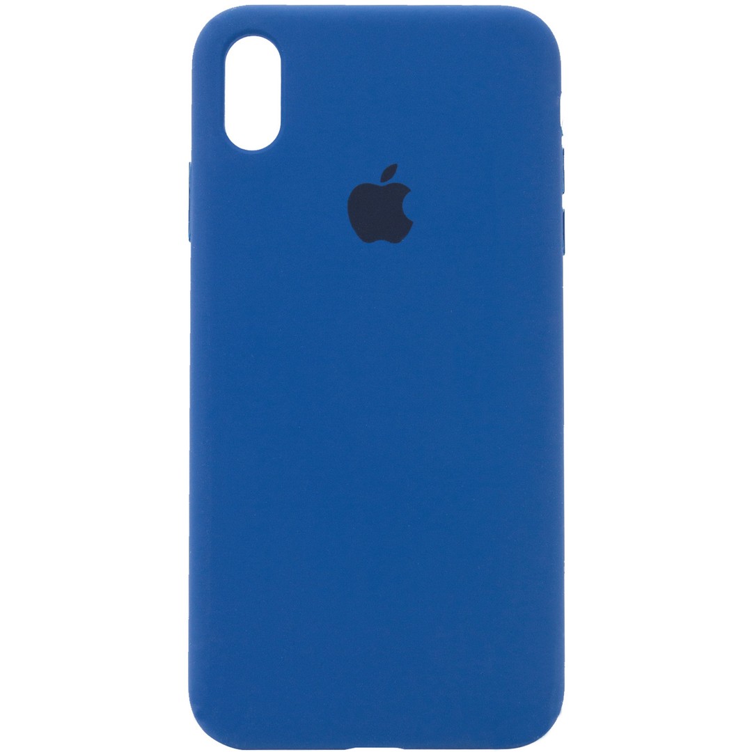 Silicone Case Full Protective (AA) для iPhone X/Xs (5.8") (Navy Blue)-0