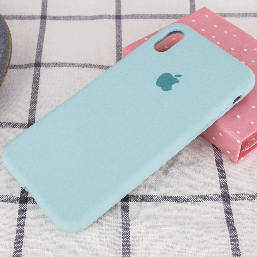Silicone Case Full Protective (AA) для iPhone X/Xs (5.8") (Turquoise)-1