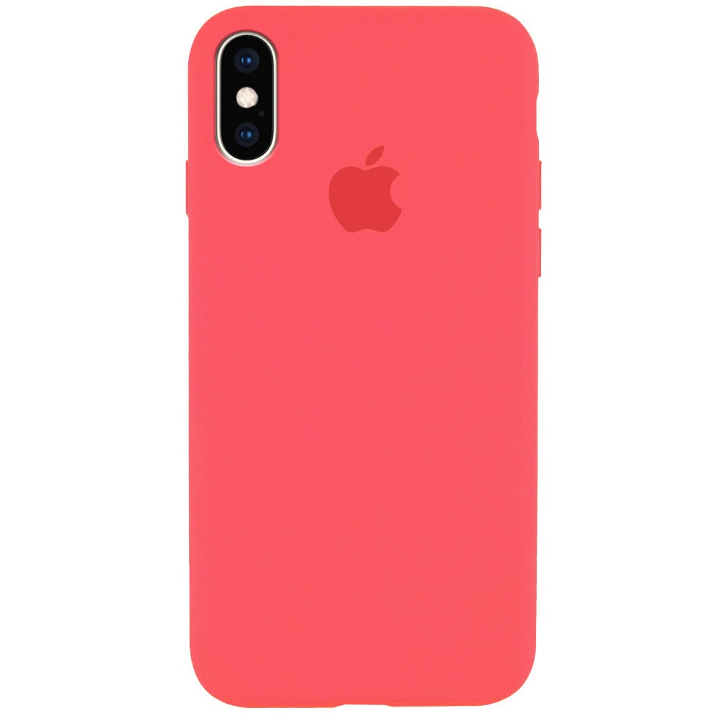 Silicone Case Full Protective (AA) для iPhone X/Xs (5.8") (Watermelon red)-0