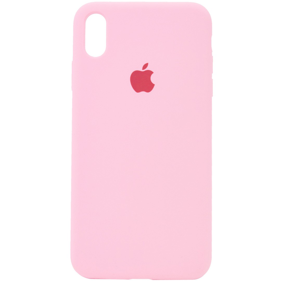 Silicone Case Full Protective (AA) для iPhone X/Xs (5.8")  (Light pink)-0