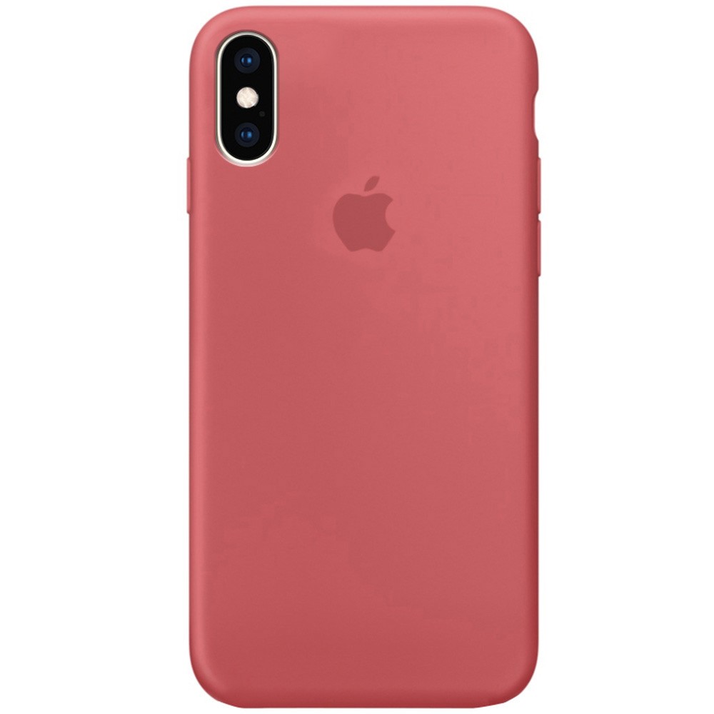 Silicone Case Full Protective (AA) для iPhone X/Xs (5.8") (Camellia)-0