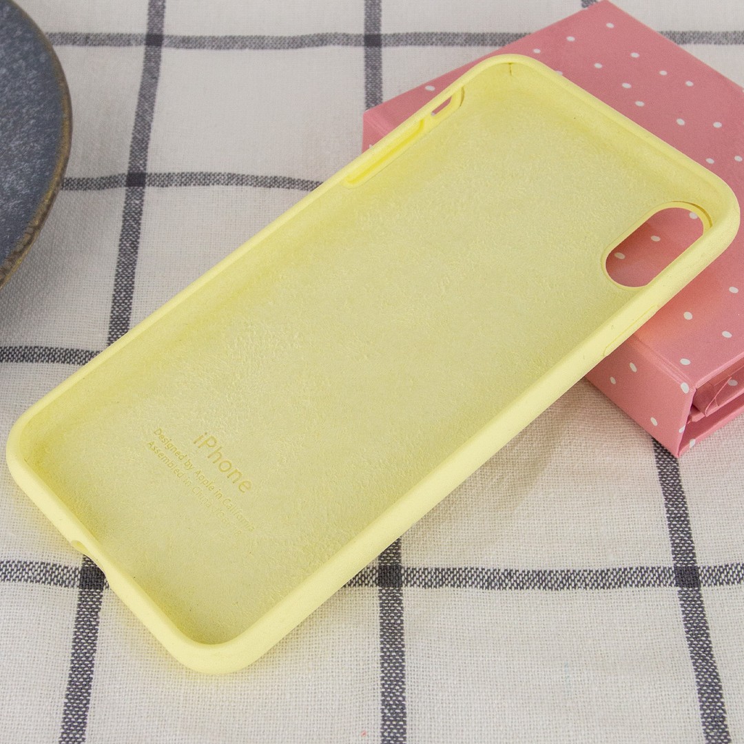Silicone Case Full Protective (AA) для iPhone X/Xs (5.8") (Mellow Yellow)-2