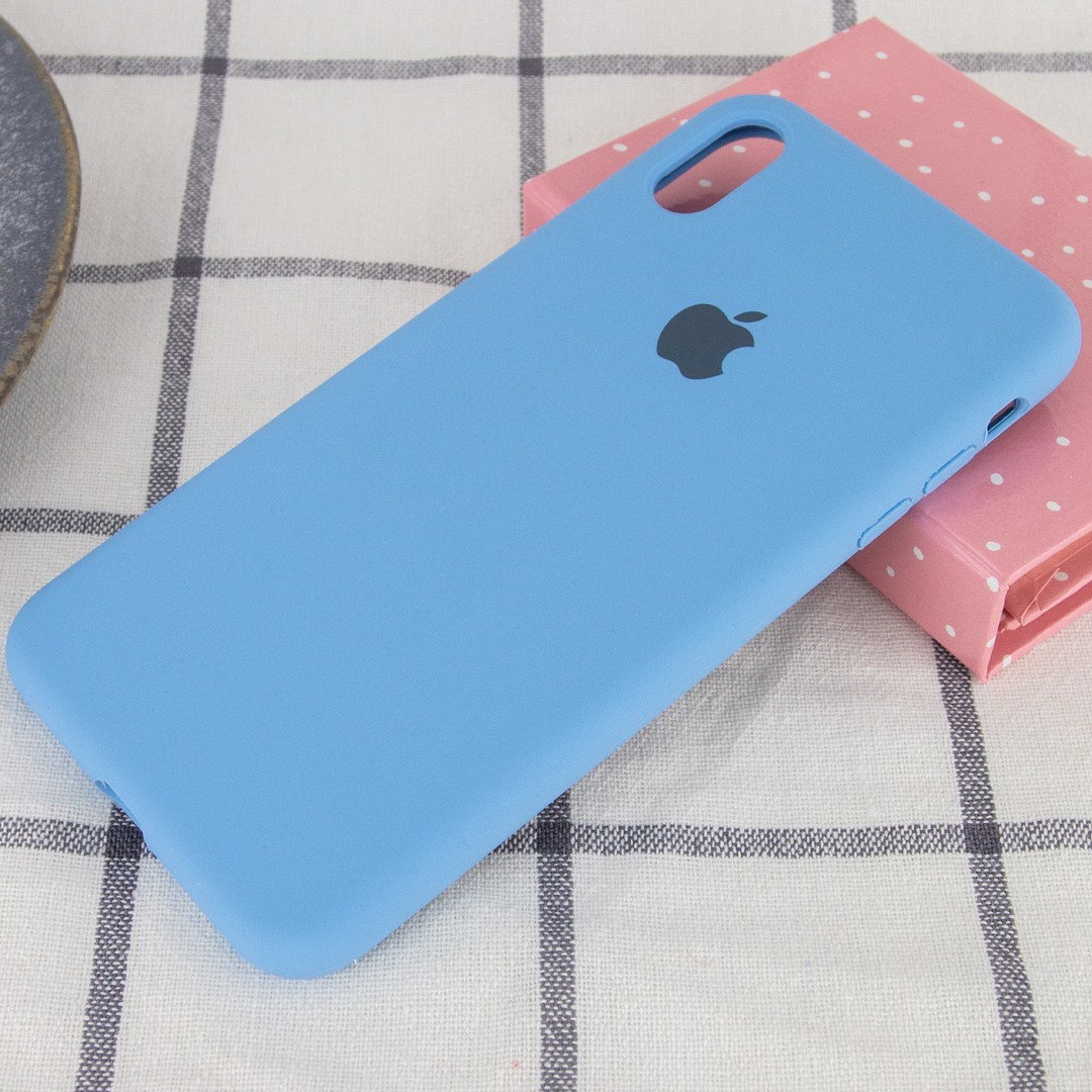 Silicone Case Full Protective (AA) для iPhone X/Xs (5.8") (Cornflower)-1