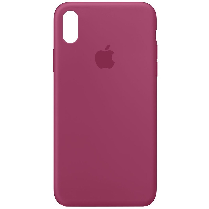 Silicone Case Full Protective (AA) для iPhone X/Xs (5.8") (Pomegranate)-0