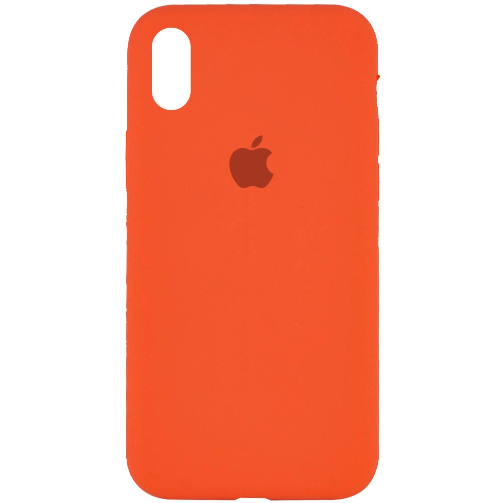 Silicone Case Full Protective (AA) для iPhone X/Xs (5.8") (Kumquat)-0