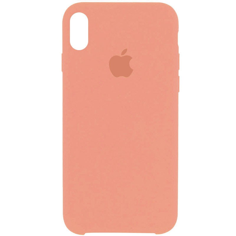 Silicone Case Full Protective (AA) для iPhone X/Xs (5.8") (Peach)-0