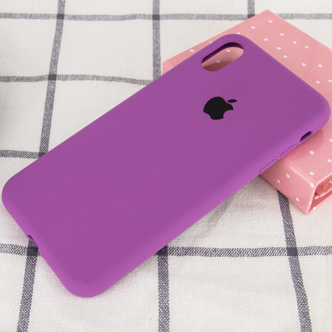 Silicone Case Full Protective (AA) для iPhone XR (Grape)-1