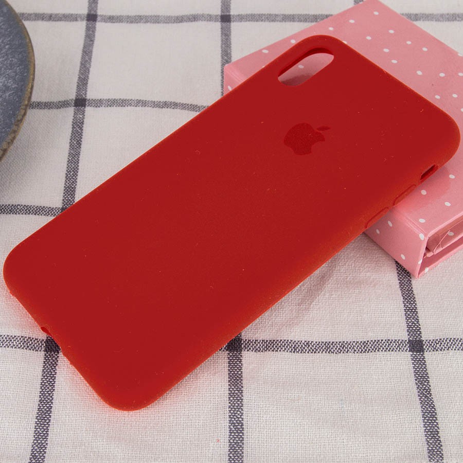 Silicone Case Full Protective (AA) для iPhone XR (Dark Red)-1