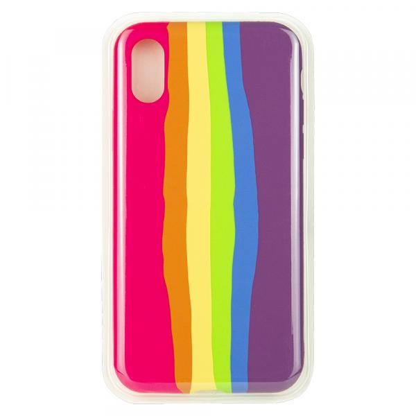 Rainbow Silicone Case iPhone X/Xs Neon pink-0