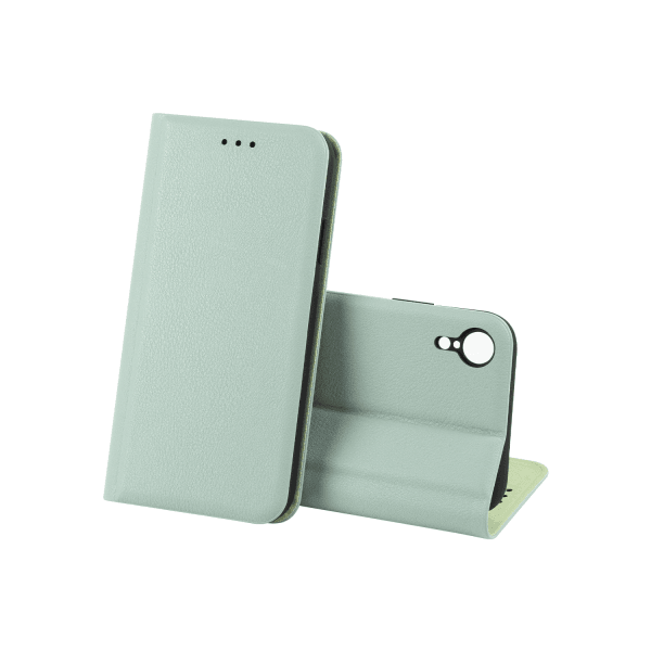 Книжка LEATHER для IPhone Xr м`ятна-0