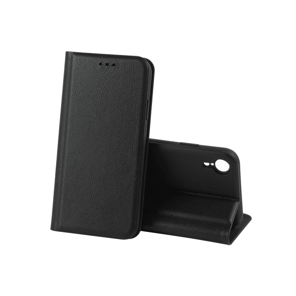 Книжка LEATHER для IPhone Xr чорна-0