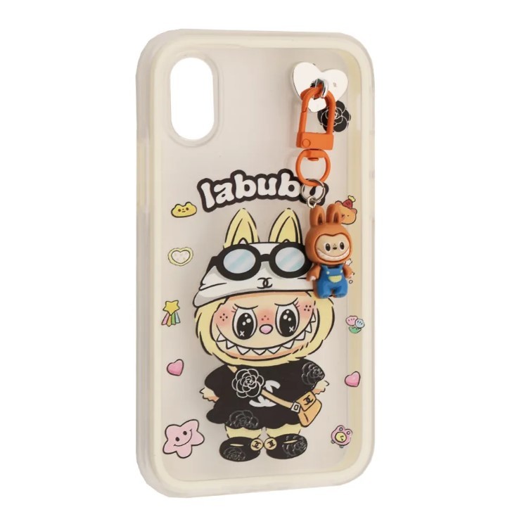 Чохол ЛАБУБУ (з брелком) для iPhone X/Xs White-0