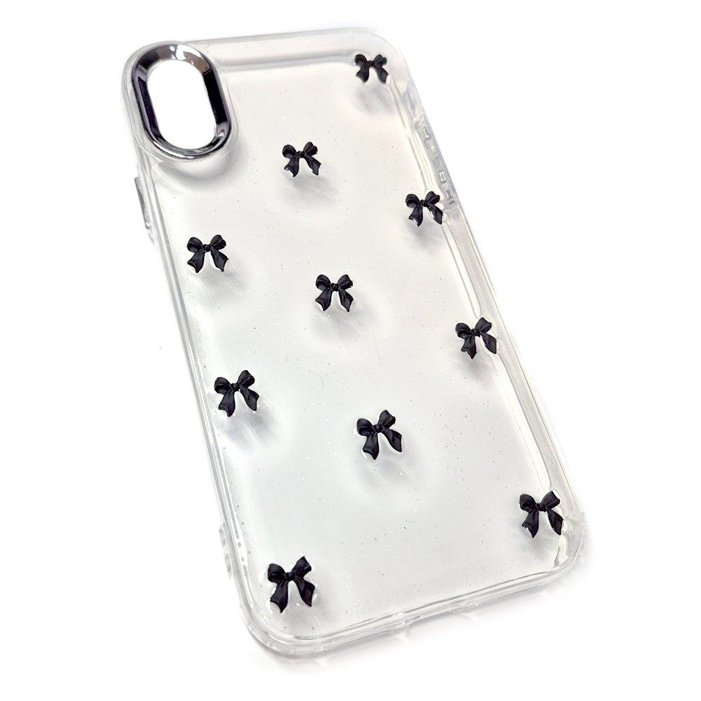 Накладка Shiny Crystal bow для Iphone XR (Black)-0